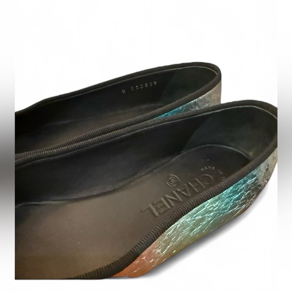 CHANEL rainbow 🌈 ombre metallic ballet ballerina flats shoes size 38 7 7.5 8 - Picture 8 of 12